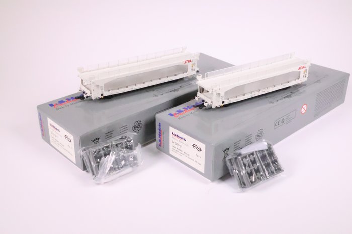 L.S. Models H0轨 - 34 010-1/34 010-2 - 模型火车货运车厢 (2) - 双车运输车 STVA - NS