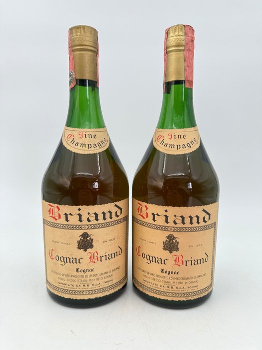 Briand - Cognac Fine Champagne  - b. década de 1970 - 73 cl - 2 garrafas