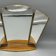 vintage drieluik spiegel – Tafelspiegel  – Hout