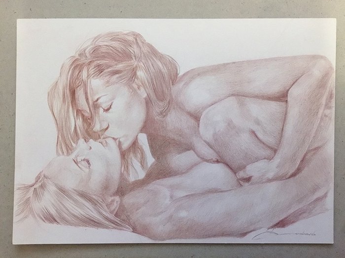 Lombardo Spartaco - original drawing - Love without boundaries