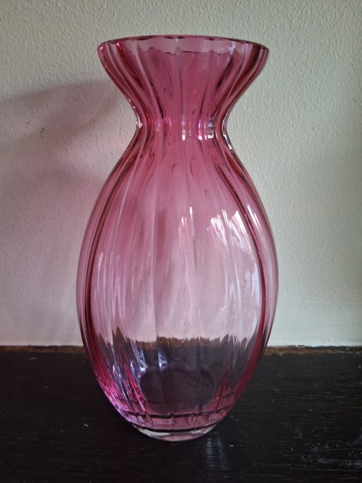 Cranberry Glas - Getekend Val Saint Lambert - Vase  - Kristall