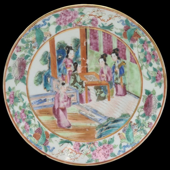 Canton 'Famille Rose' Dish - Tallerken - Porcelæn