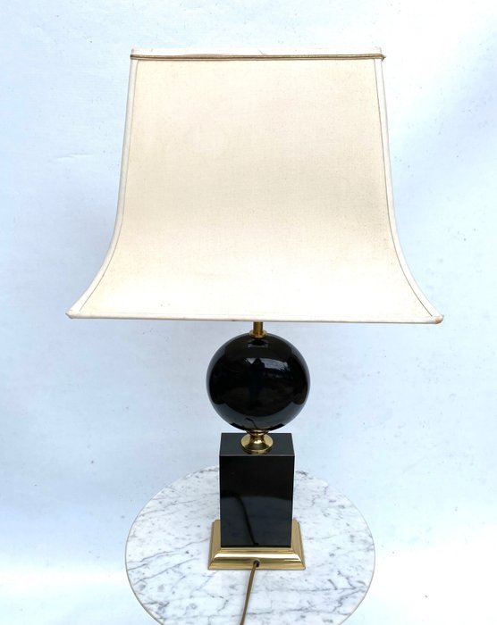Maison Le Dauphin - Table lamp - Porcelain and lacquered wood