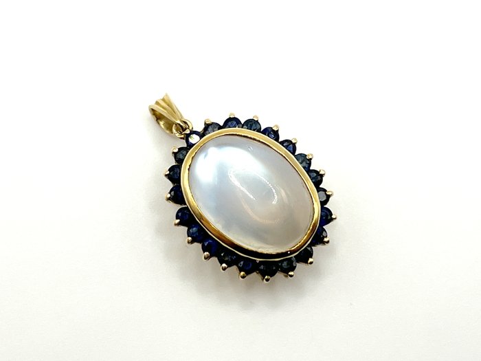 No Reserve Price - Pendant - 18 kt. Yellow gold - Sapphire
