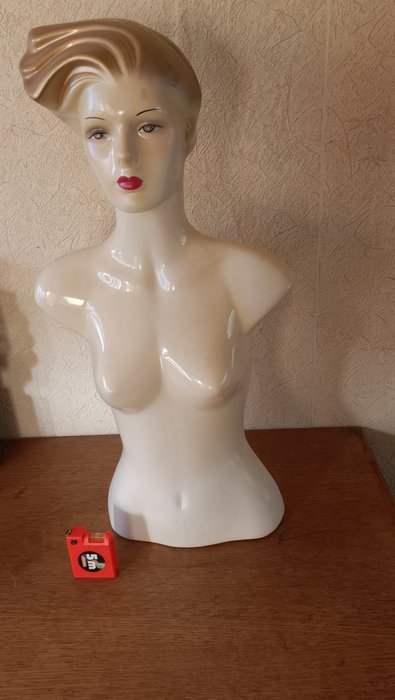 半身像, Vrouwen buste - 78 cm - 塑料 - 1990