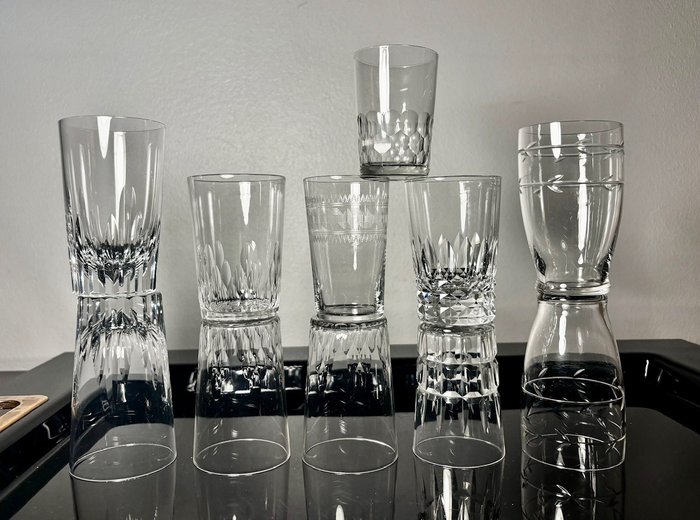 Baccarat, St. Louis - Drinking glass (11) - Spear, Richelieu, Greek style, Piccadilly, Chauny, Longchamp & Durance - Crystal