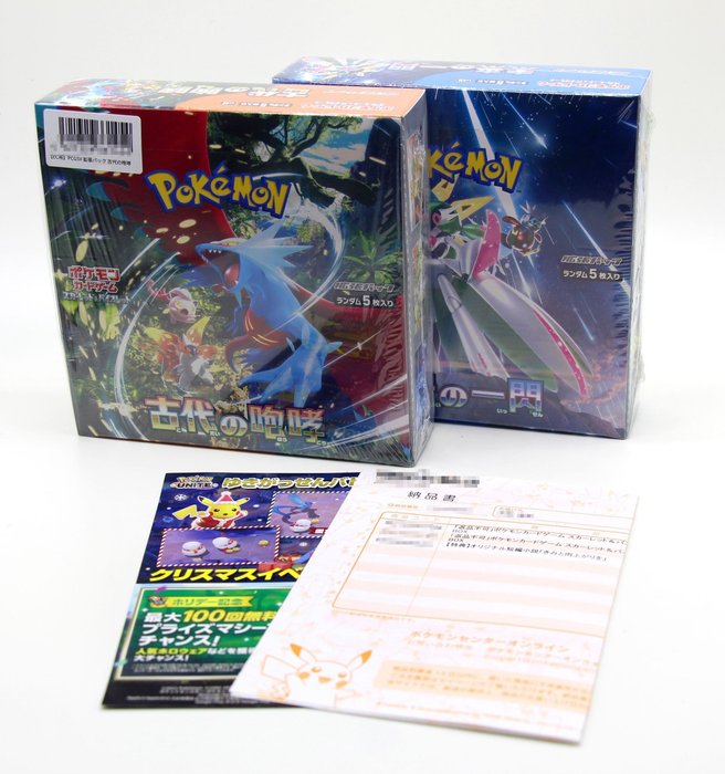 Pokémon - 2 Box - "Ancient Roar" & "Future Flash" Booster boxes Factory sealed with Receipt from Pokémon Official