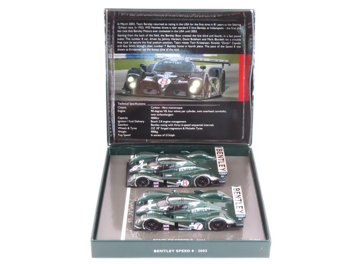MiniChamps 1:43 - 模型賽車 - BL 366/ Ed.35 - Bentley Speed 8 Sebring 12hrs - 2003 雙組