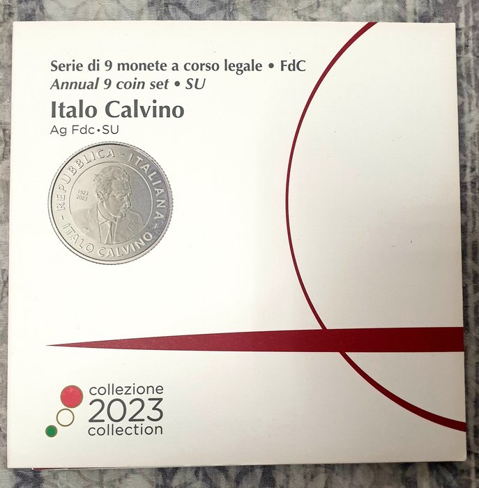 Italien. Year Set (FDC) 2023 "Italo Calvino" (incl. 5 euro in argento)  (Utan reservationspris)