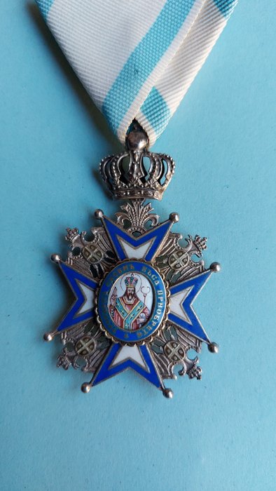 Serbien - Medalje - Serbia Order of St. Sava Type II Saint in red robe