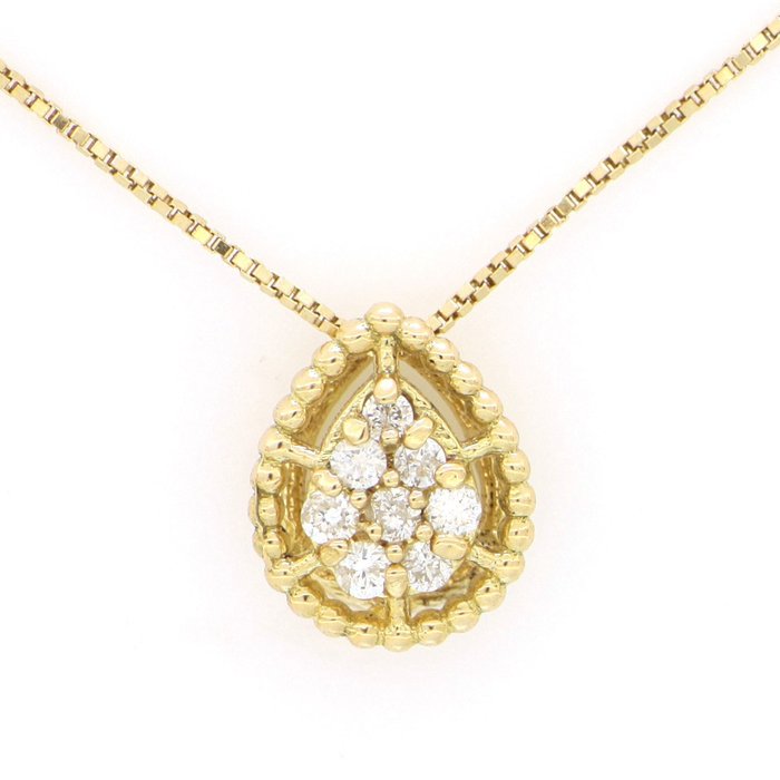 Ohne Mindestpreis - Halskette Gelbgold -  0.07 tw. Diamant  (Natürlich) 