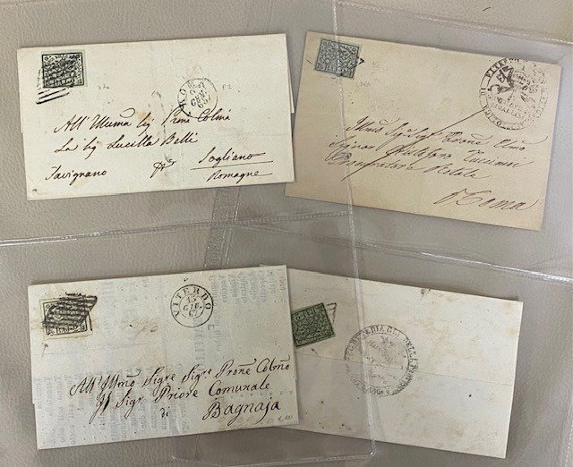 意大利古城邦-教皇国  - 4封精美的邮政信件