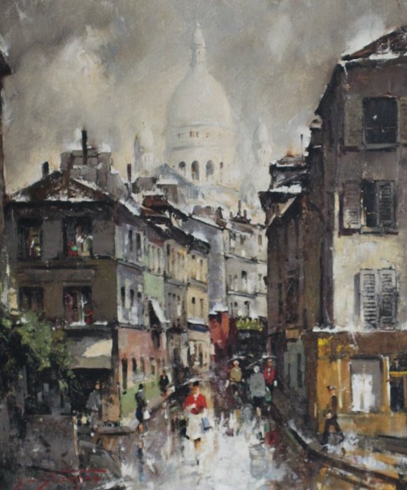 Simon van Gelderen (1905-1980) - Vue de Montmartre