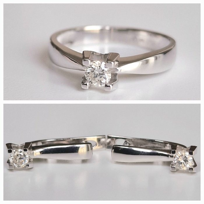 Sans Prix de Réserve - Ensemble de bijoux 2 pièces - 14 carats Or blanc -  0.70 tw. Diamant  (Naturelle)