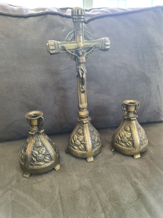 Crucifix (3) - Metaal - 1850-1900