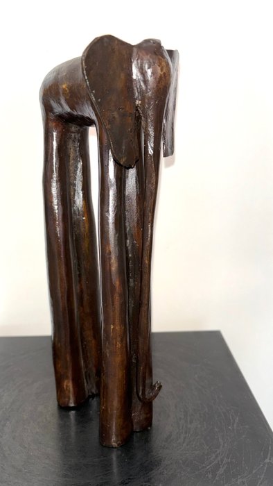 Abdoulaye Derme - 雕刻, Eléphant - 27.5 cm - 非洲青銅