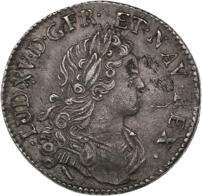 法國. 路易十五世 (1715-1774). 1/4 Écu de France-Navarre 1718-W, Lille
