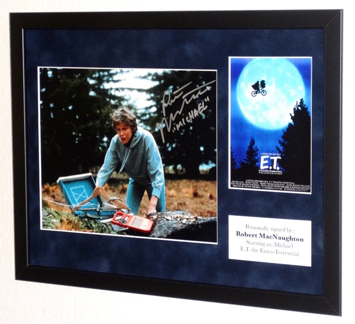 E.T. the Extra-Terrestrial - Robert MacNaughton (Michael) Premium Framed, signed, Certificate of Authenticity