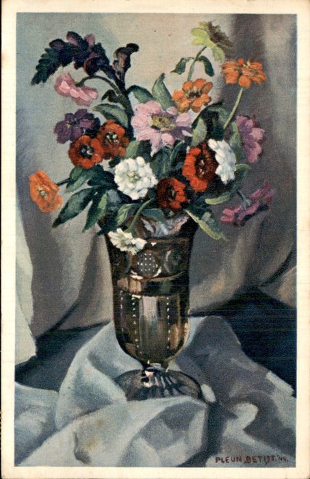 Fantasie, Blumen - Postkarte (135) - 1900-1950