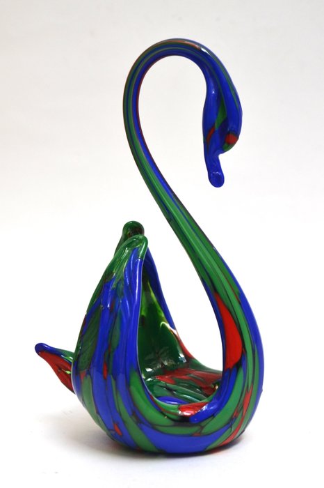 Murano - sculptuur, Swan - 16.6 cm - Glas