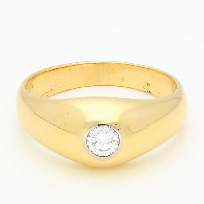 Δαχτυλίδι - 18 καράτια Κίτρινο χρυσό Διαμάντι  (Φυσικό) 