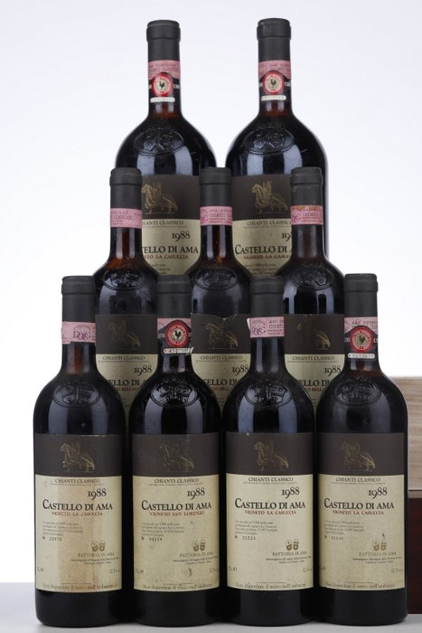 1988 x2 Magnum, 1988 x3 La Casuccia, 1988 x3 Bellavista & 1988 x2 San Lorenzo, Castello di Ama - Chianti Clásico DOCG - 9 Bottles(7x 75cl, 2x 150cl)