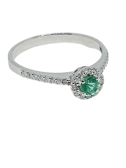 Ring - 18 kt. White gold Emerald 