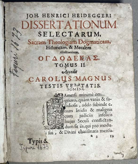 Johann Heinrich Heidegger - Dissertationum selectarum - 1673
