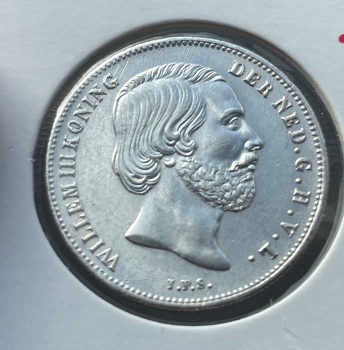 荷兰. Willem III (1849-1890). 1/2 Gulden 1858  (没有保留价)