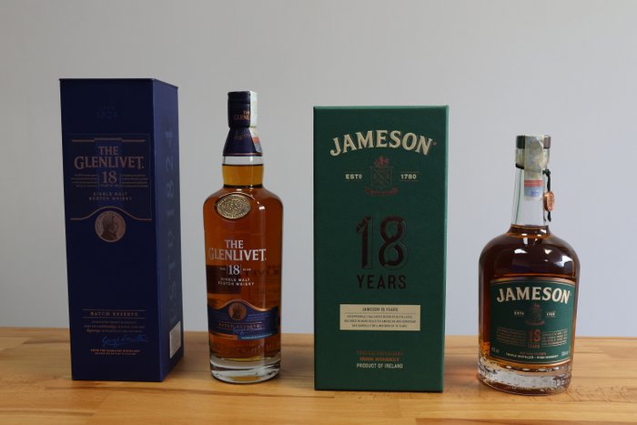 Glenlivet 18yo + Jameson 18yo  - 70厘升 - 2 瓶