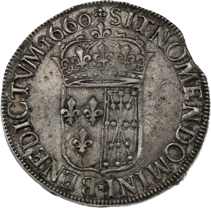 Frankrig. Ludvig 14. (1643-1715). Ecu de Navarre 1660, Saint-Palais