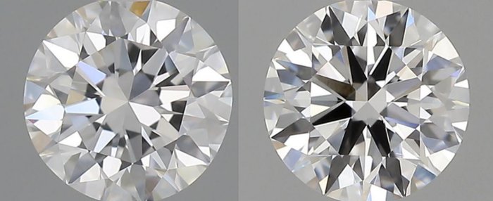 2 pcs Diamanten - 0.81 ct - Brillant - D (farblos) - VVS2, *No Reserve Price* *Matching Pair* *3EX*