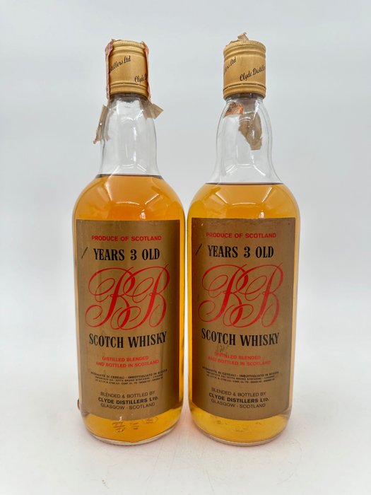 BB 3 years old - Clyde Distillers  - b. Δεκαετία του 1970 - 75cl - 2 μπουκαλιών