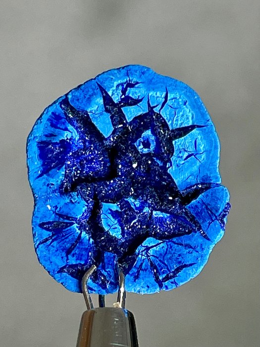 蓝铜矿 晶球 - 高度: 19 mm - 宽度: 15 mm- 2.9 g - (1)