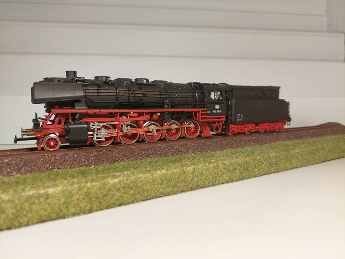 Roco H0 - 04126A - Damplokomotiv med tilhengervogn (1) - BR 043 315-1 - Ubrukt - DB