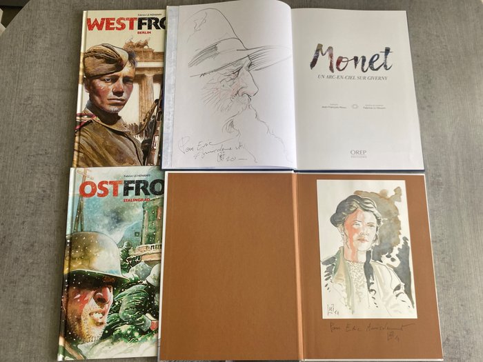 Le Hénanff - Ostfront + Wetfront + Modigliani + Monet + 2x dédicace - 4x C - EO/Ré - 4 Album - 2012/2019