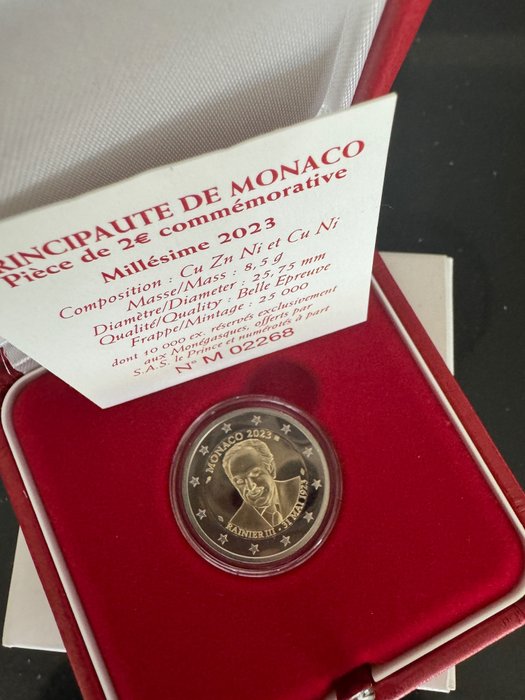 Monaco. 2 Euro 2023 "Rainier III" - Monegasque Version Proof
