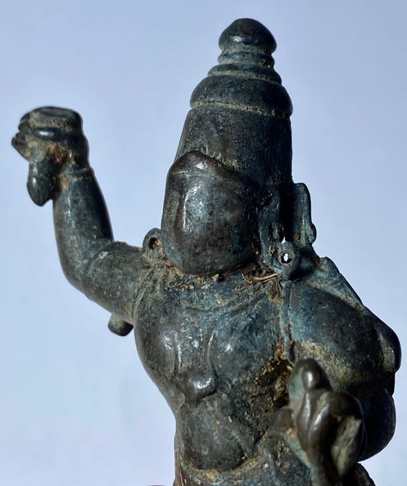 羅摩神的虔誠雕塑，毘濕奴的化身和史詩《羅摩衍那》的英雄 - 一次性蠟青銅鑄件 - 印度 - 17-18世紀