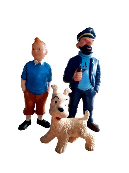 Tintin - figurine Haddock / Milou / Tintin (ca. 1960)