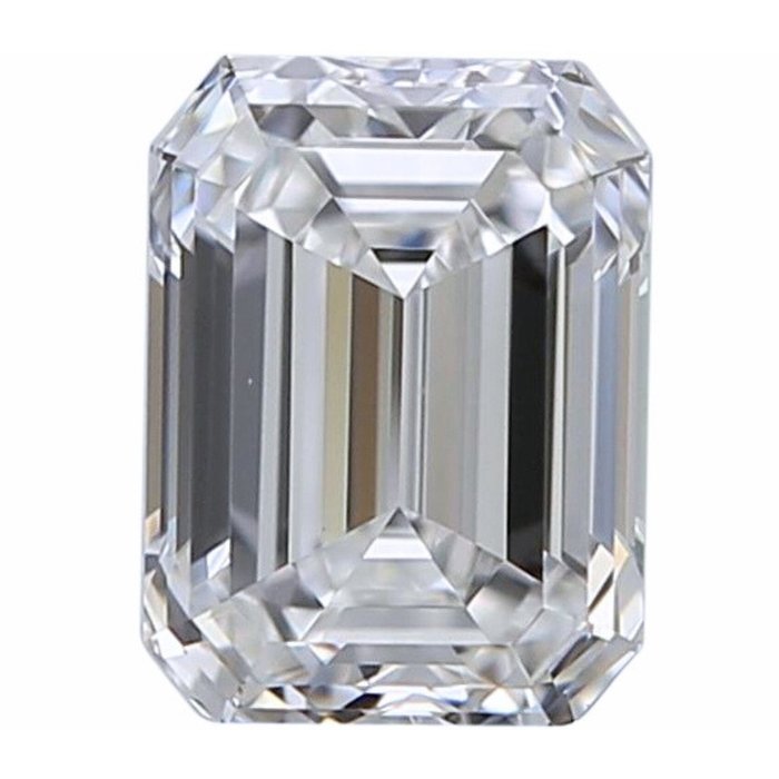 1 pcs Diamant - 1.00 ct - Smaragd - D (kleurloos) - IF (intern zuiver)