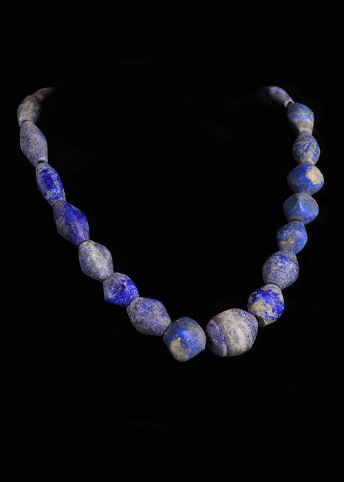 West-Aziatisch Lapis Lazuli Grote kralen ketting  (Zonder Minimumprijs)