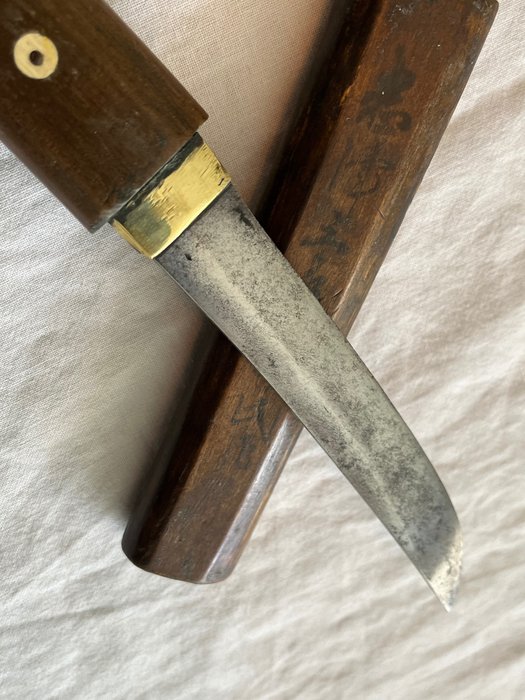 Tantō - Stary, antyczny japoński mały nóż Tano - ostry - okres Tantolate Edo - sygnowany drewnem - Japonia - Późny okres Edo  (Bez ceny minimalnej
)