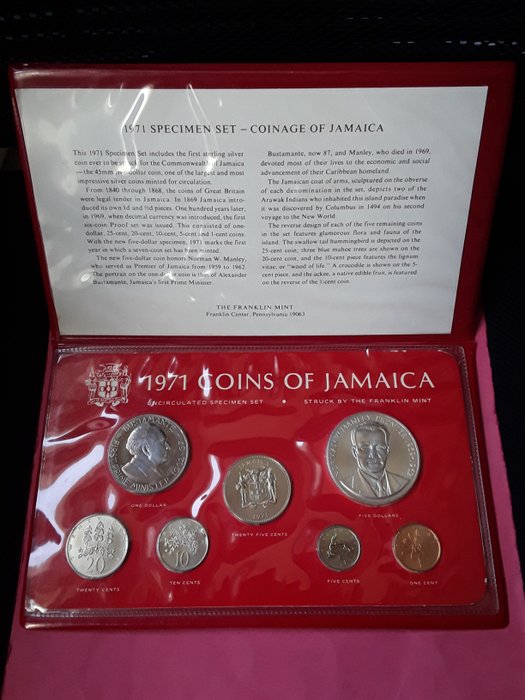 Τζαμάικα. Year Set (FDC) 1971 (7 monedas)  (χωρίς τιμή ασφαλείας)