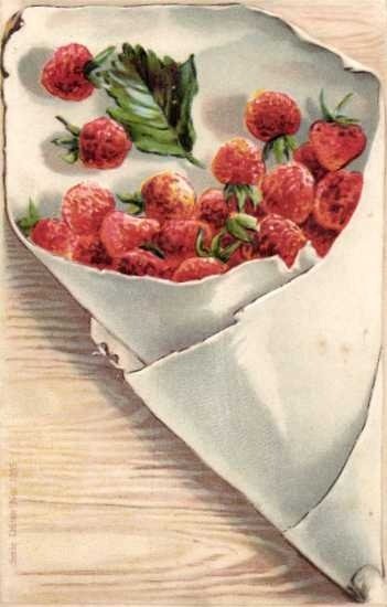Obst / Gemüse - Stillleben - mit sehr alten Karten - Postkarte (90) - 1906-1955