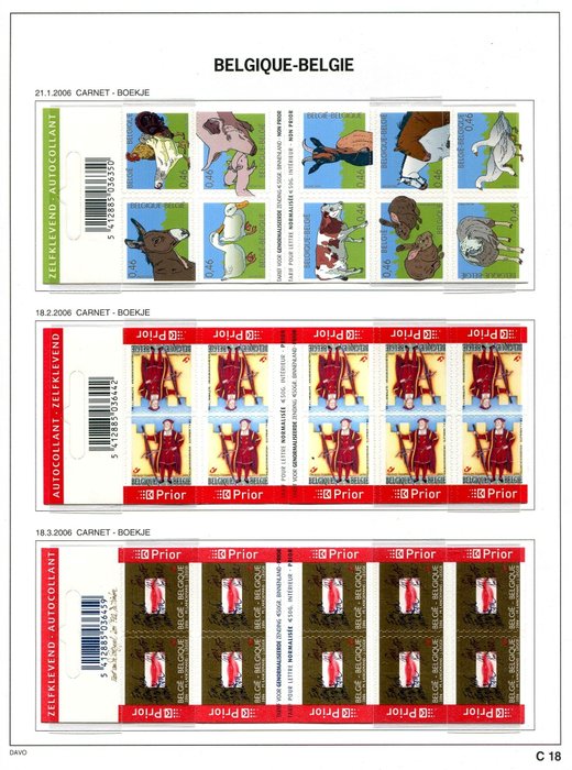 Belgia 2006 - Toate broșurile de timbre ale anului - B59/70