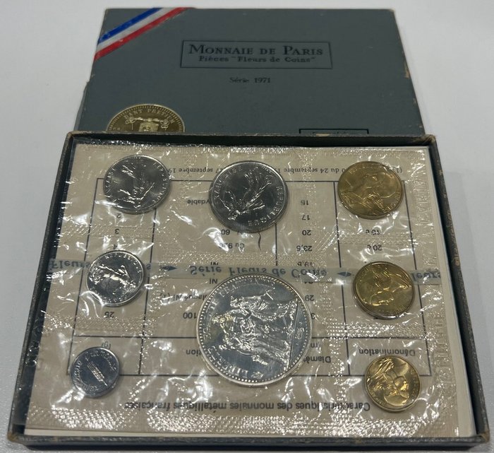 Francja. Year Set (FDC) 1971 (8 monnaies)
