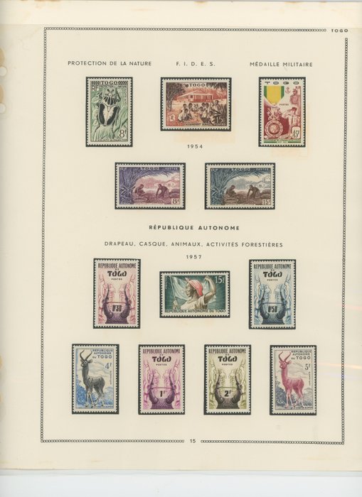 法國殖民地  - 非常漂亮的全套多哥共和國時期、郵政、塊和航空郵件，...