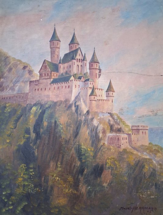 Mosel Herrmann (XX) - Le château dans les hauteurs