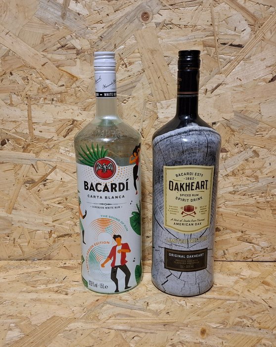 Bacardi - Carta Blanca & Oakheart Limited-Edition - 1,5 litri - 2 bottiglie