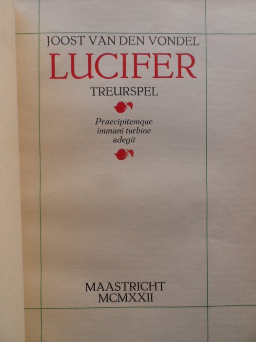Joost van den Vondel - Lucifer treurspel - 1922
